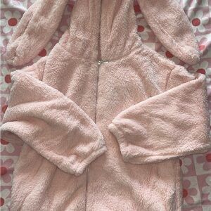 SHEIN Pink Teddy Jacket with Hood